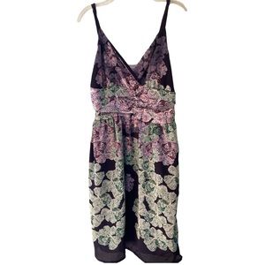Purple and Green Floral Tank Dress